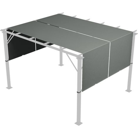 AS EASY Toiture de remplacement pour pergola avec protection UV, protection solaire pour toit de terrasse de pavillon de 3 x 3 m, gris foncé