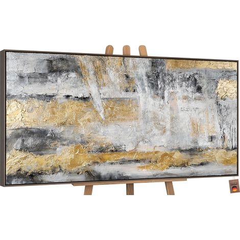 Gemälde Goldener Horizont Rahmen Grau 120x60 cm (1/5)