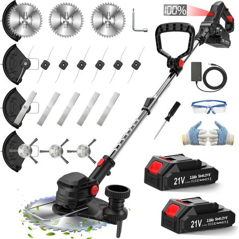 Cortacésped inalámbrico de 21 V con pantalla y batería de 2 x 2 Ah (1/5)