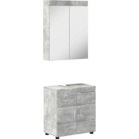 Juego de muebles de baño TULUM 2 pcs Gris Concreto vidaXL