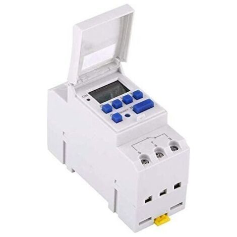 Minuterie programmable 220V – Afficheur LCD – 16 réglages ON/OFF – Rail DIN – Programmation hebdomadaire jusqu'à 168h (1/5)