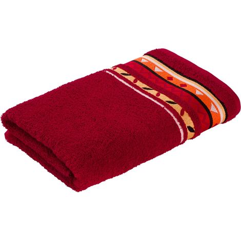 Drap de Douche 100% Coton, Rouge Rubis, 67 x 140 cm (1/3)