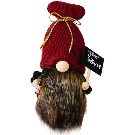 Bar-Gnome mit Champagnerflasche – Schwedische Tomtes-Gnome als Dekoration