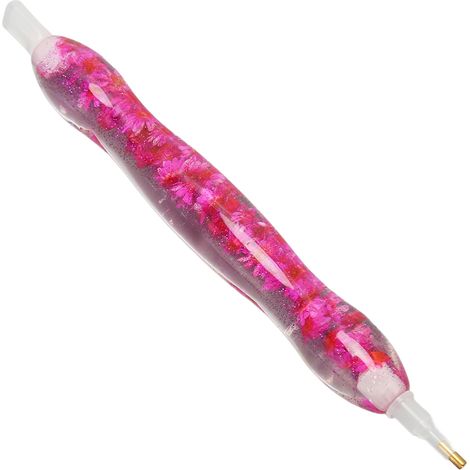 Kit outil accessoires art strass 15,8 cm stylo perle diamant fleur rouge avec 15 pointes et 5 silicones coeur (1/5)