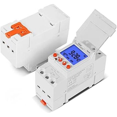 Minuterie de Sonnerie Grand écran rétro-éclairé 85-265V 40 Fois 1 Seconde d'intervalle Min 7 Jours Minuterie de Sonnerie programmable Blanc 30A TM919B-K 85-265VAC (1/5)