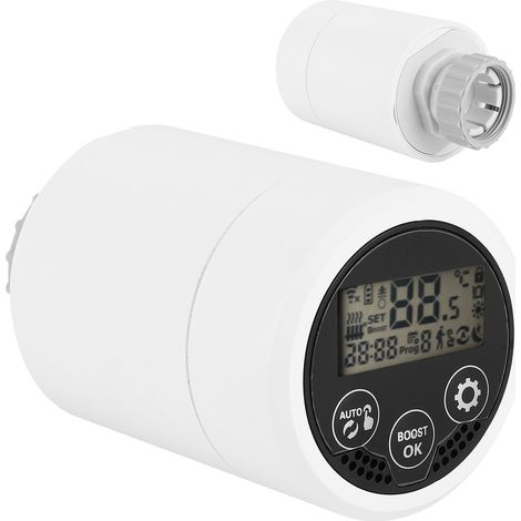 Vanne de radiateur connectée ZIGBEE avec écran LCD, commande via application smartphone et programmation de température HY366