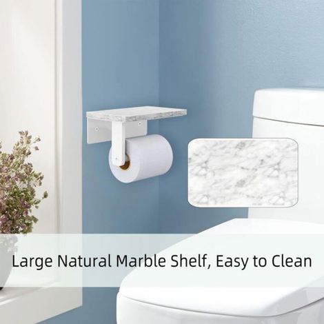 Porte-papier hygiénique étagère marbre naturel inox 304 (1/5)