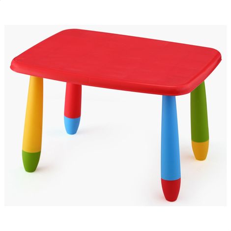 WELLHOME Mesita infantil rectangular 72,5x57x47 cm - Rojo