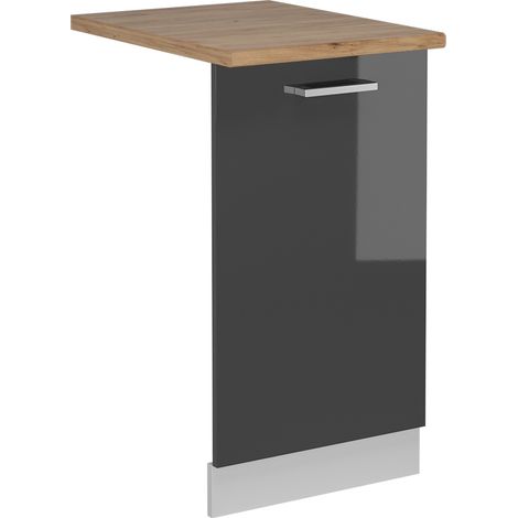 Panneau de lave-vaisselle R-Line, Anthracite Haute brillance, 45cm , PT Chêne, Vicco