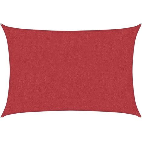 Voile d'Ombrage 2x2,5cm Rouge PEHD - Anti-UV Jardin Terrasse-x (1/5)
