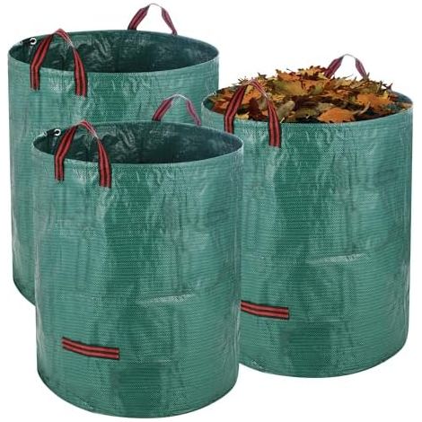 sac 3 x 272L Jardinage, Sac Déchets Verts et Jardin, Pliables et Réutilisables, Adaptés aux Mauvaises Herbes et Feuilles (1/5)