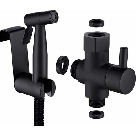 Green Mobility-Kit de douche WC en acier inoxydable avec tuyau de douche de 1,2 m, noir (1/5)