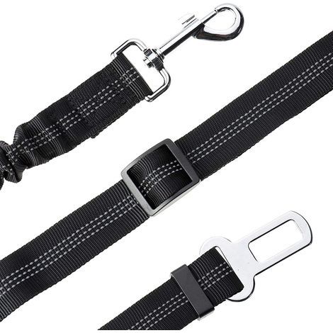 Arnés de seguridad para perros, paquete de 2, ajustable, 63 cm, negro (1/5)