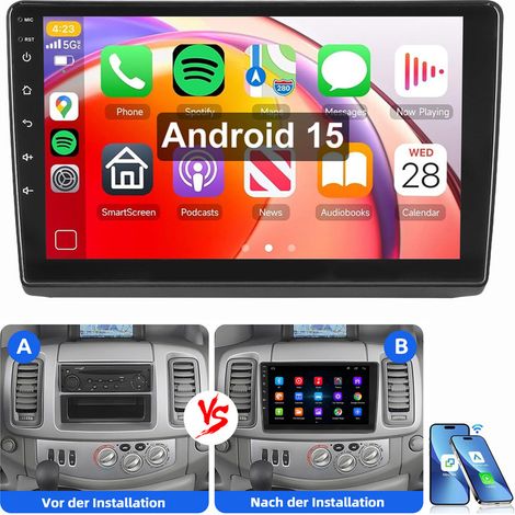 Pour Renault Trafic MK2 OPEL Vivaro A Autoradio WiFi GPS Android 15 Carplay Bluetooth 2+64G