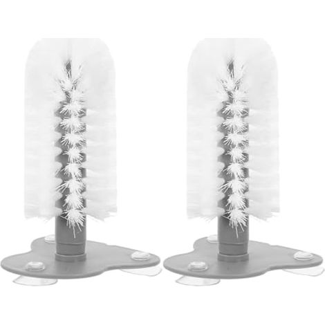 Lot De 2 Brosses De Nettoyage pour Tortues Brosses À Ventouse pour Le Nettoyage De La Carapace De Tortue Aquatiques Brosse en Abs Gris Clair (1/5)
