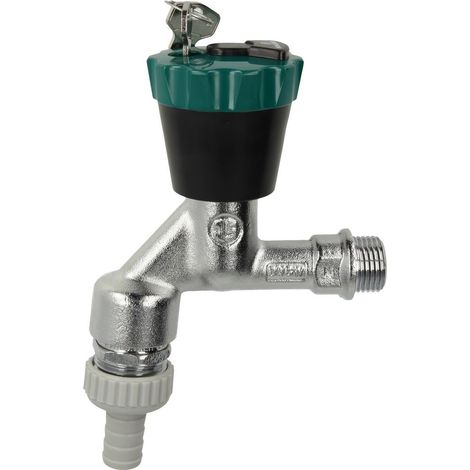 VANNE DE DÉGAGEMENT JS, FERMABLE AVEC RB, RV, SV, DN15, CHROME MAT, GR:GR/NOIR
