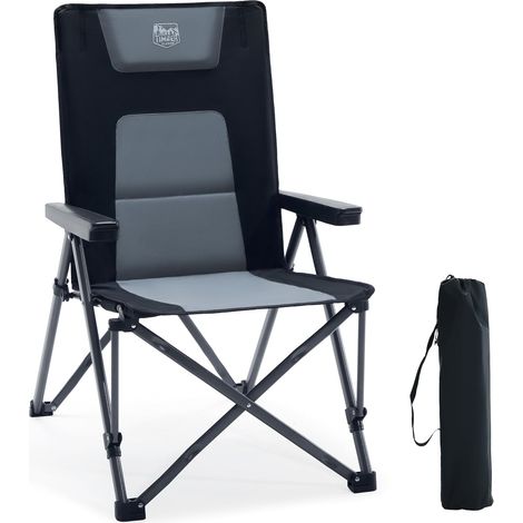 Chaise de Camping Pliante Réglable 4 Positions Charge 260kg Fauteuil pliable dossier réglable 4 positions, avec accoudoirs confortables, charge max. 260kg pour camping, jardin et pêche (1/5)