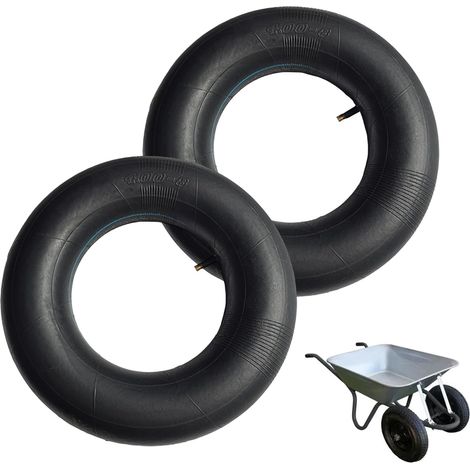 Chambre A Air, Lot De 2 Chambres À Air 4.80/4.00-8, Chambres À Air De Roue Brouette, Tige De Valve Incurvée pour Les Brouettes, Chariot De Jardin, Tondeuses, Camions À Main (1/5)