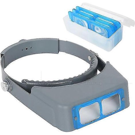 Loupe frontale professionnelle pour bijoutiers, loupe de lecture mains libres avec 4 lentilles interchangeables (grossissements 1,5x, 2x, 2,5x et 3,5x). (1/5)