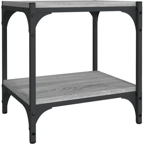 Mobile TV multimediale scaffale per televisione televisione buffet sala da pranzo soggiorno camera da letto sonoma 40 x 33 x 41 cm pannelli compositi e acciaio grigio 020028443