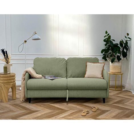 Cosmos - 3-sitzer schlafsofa - tägliche schlafgelegenheit matratze 11 cm - aus stoff - salbeigrün