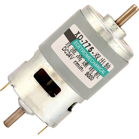 24V 9000RPM 50W Hochleistungs-Doppelwellen-Gleichstrommotor, hohes Drehmoment, stützenfrei (1/5)