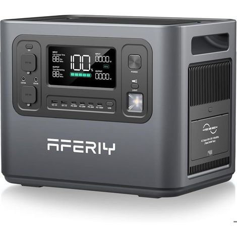Station électrique portable - AFERIY - 2400W 2048Wh LiFePO4 - Recharge 1,5H - UPS 10ms - USB-C PD100W