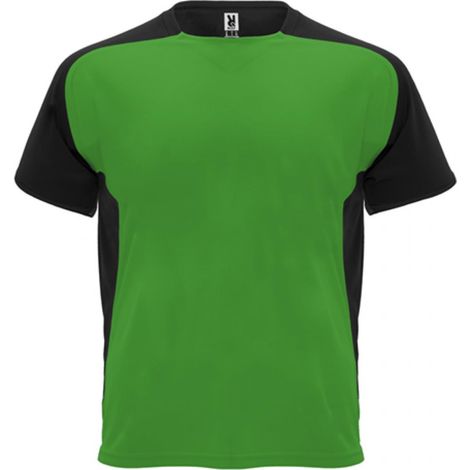 Camiseta técnica de manga ranglán y cubrecosturas a tono BUGATTI ROLY XXL Verde Helecho/Negro
