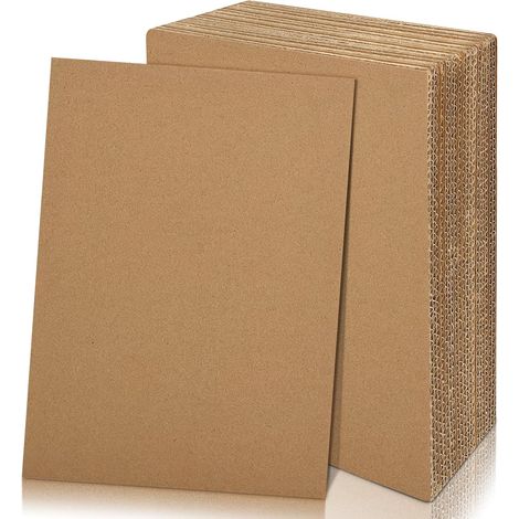 20 Pièces Carton Ondulé, Feuilles Plates en Carton Ondulé, Papier Kraft Ondulée Marron pour Peinture, Emballage, Travaux Manuels (A4) (1/5)