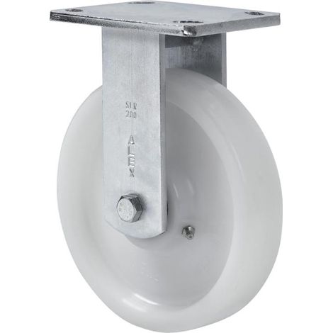 RUEDAS ALEX rueda fija  17slr200-ft nylon blanco extrafuerte eje liso (1/3)