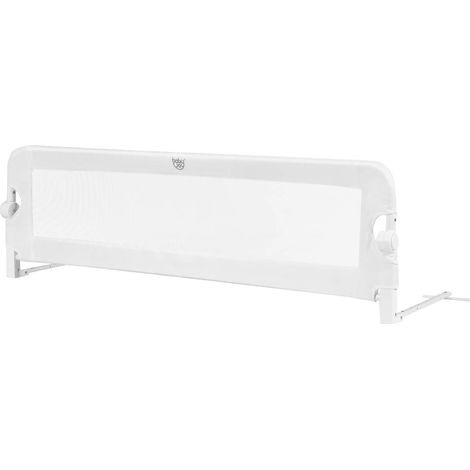COSTWAY Bettgitter klappbar, Bettschutzgitter, Babybettgitter, Kinderbettgitter, Rausfallschutz fuer das Kinderbett, Zwillingsbett, Doppelbett, Queensize- und Kingsize-Bett 150 x 42 cm/weiss (1/5)