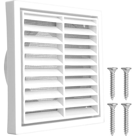 Grille d'aération ABS ronde 100mm avec filet de mousse Installation facile pour salle de bains, cuisine, garage et extérieur, étanche pour la ventilation à domicile (1/5)
