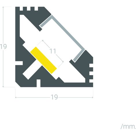 Aluminiumprofil Ecke 2m für LED Streifen bis 11 mm Schwarz 2 m Transparente (1/3)