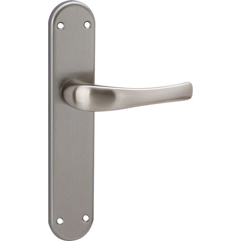 Manilla puerta níquel satinado zamak placa ovalada 250 (1/5)