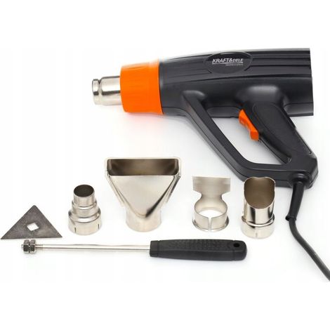 Pistola termica elettrica 2000W 4 ugelli 2 velocità 400-600°C custodia KD10390 (1/5)