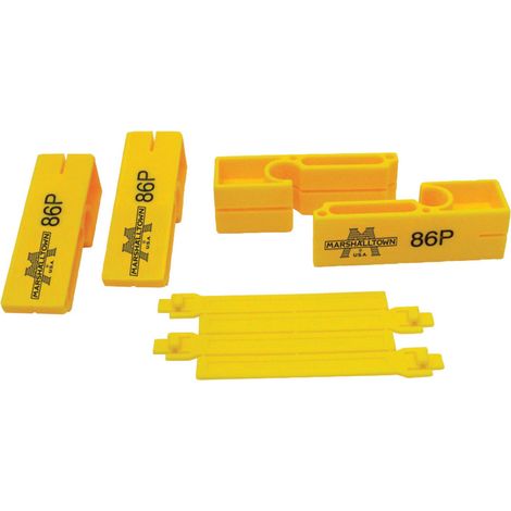 Marshalltown 86P Plastic Line Blocks – Pack of 4, 5" x 2 1/4" (125 x 57mm) for Precise Masonry and Tiling Alignment