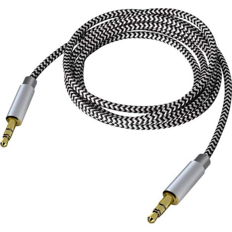 Cable Audio Stéréo 3,5 mm - Extension Aux Mâle-Mâle - Tressé Nylon - 1 m - Pour Casque Téléphone TV Voiture (1/5)