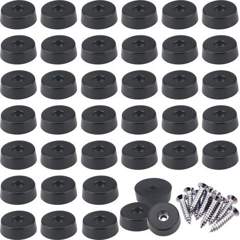 30 Stück Gummifüße zum Einschrauben, runde Kunststoff-Möbelfüße für Kleiderschränke, Sofas, Stühle, Couchtische und Schubladen (25 x 23 x 9 mm) (1/5)