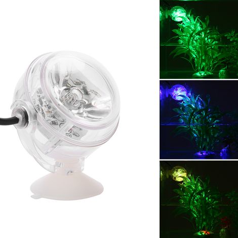 Éclairage LED submersible étanche pour aquarium, projecteur mini aquarium poisson, lampe immergée 5W, éclairage décoratif bleu et blanc, adapté aux réservoirs d'eau douce et salée. (1/5)
