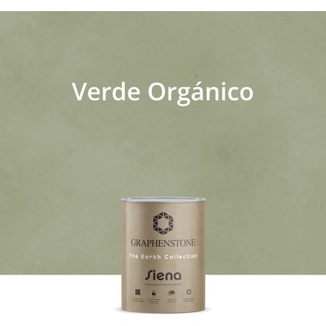 Pintura Ecológica INTERIOR Efecto LIMEWASH Base Cal SIENA Color VERDE ORGÁNICO 1L