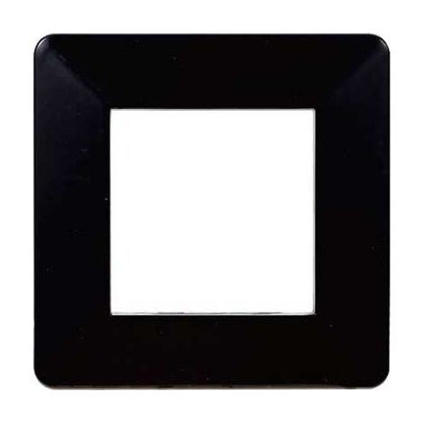 Plaque compatibles Vimar Plana 2 modules plastique couleur noir Ettroit EV83202