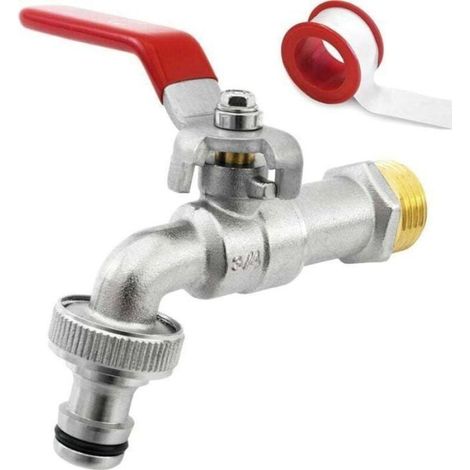 Raccord de tuyau d'eau en laiton 3/4'' (20/27), résistant à la rouille et au gel (1/4)
