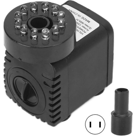 Pompe submersible pour fontaine avec éclairage LED, idéale pour les jeux d'eau, aquariums, bassins et fontaines décoratives d'intérieur. 110 V (1/4)