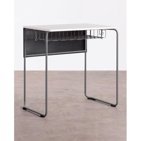 ORION91 Desk with Storage - Black - Spacious desktop 70 x 50 cm, made of ABS and wood, featuring a fireproof MDF top and anti-slip nylon pads, perfect for office use. (1/5)
