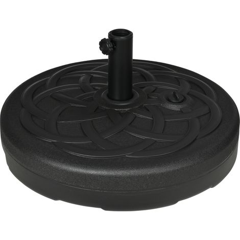Sonnenschirmständer für den Garten, Gewicht für Marktschirme mit integriertem Griff, befüllbar mit 25 kg Wasser oder 35 kg Sand, schwarz