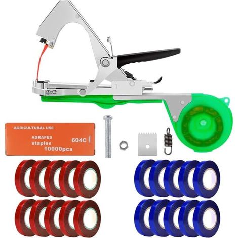 Machine à Nouer Les Plantes,Machine À Taper Nouer Branches, Outil Agriculture Manuelle pour Attaches Plantes, pour Jardin Fruits Légumes Fleurs Tomates Vigne, Outil de Jardinage À Attacher Branche (1/5)