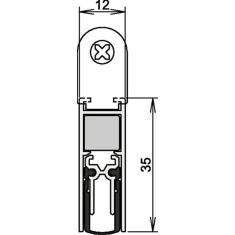 athmer guarnizione porta Doppeldicht M-12/35 1-393 2-s.L.958mm Alu.silberf.HLT - 1-393-0960 (1/2)