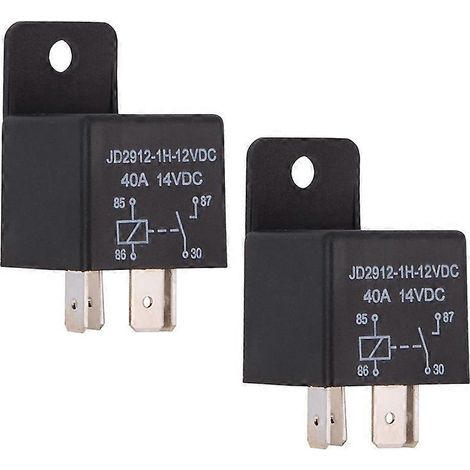 Lot de 2 relais 4 broches 12 V 40 A SPST, modèle : JD2912-1H-12VDC (1/5)