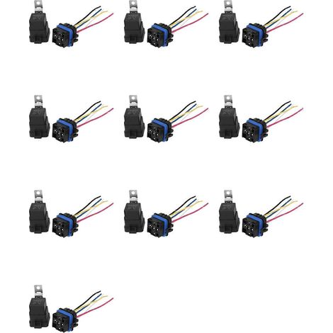 Compatible avec 10 relais automobiles intégrés étanches DC/12V 40A, supports de relais automobiles (5 broches) (1/5)