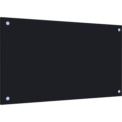 Dosseret de cuisine Fond de hotte Crédence de cuisine Noir 70x40 cm Verre trempé NSME3896 (1/5)